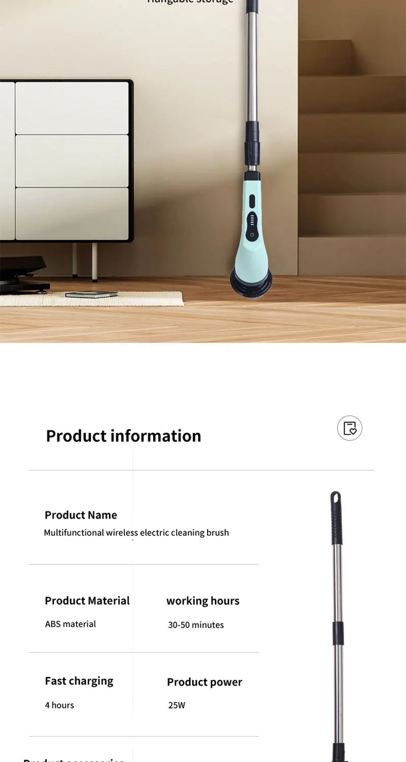 9-in-1 Electric Cleaning Brush Scrubber For Kitchen Bathroom And Much More