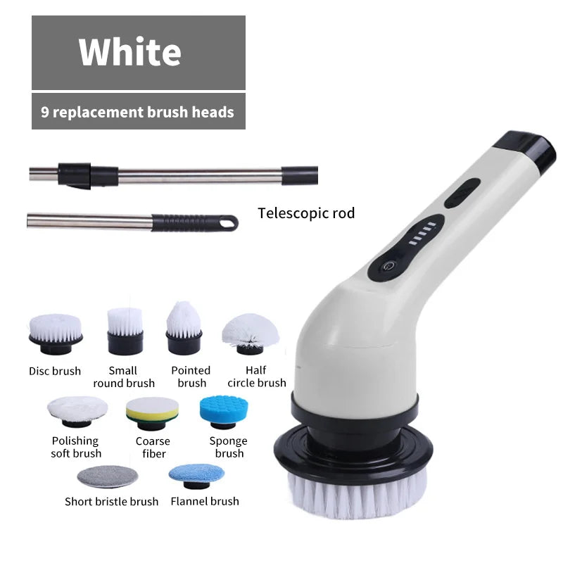 9-in-1 Electric Cleaning Brush Scrubber For Kitchen Bathroom And Much More