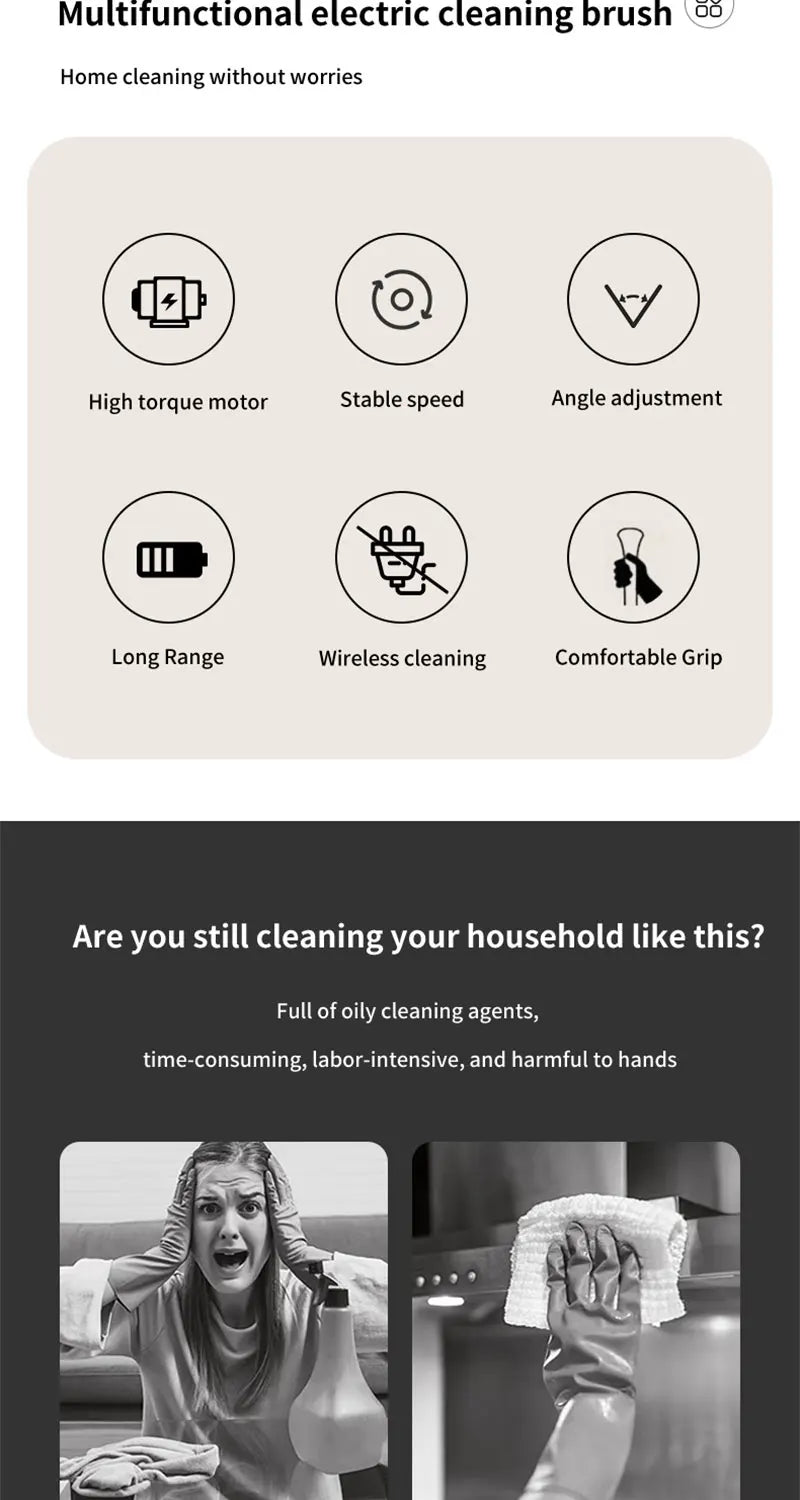 9-in-1 Electric Cleaning Brush Scrubber For Kitchen Bathroom And Much More