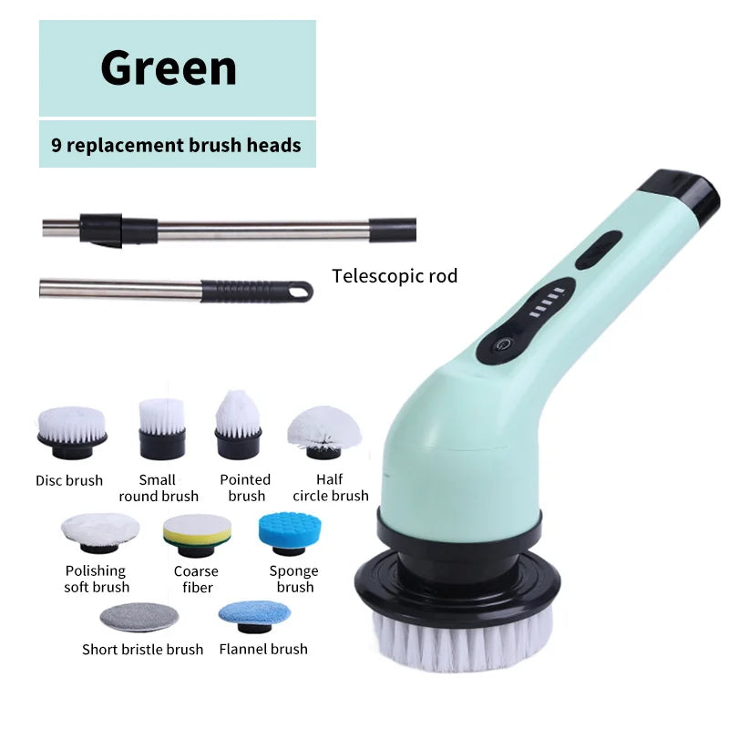 9-in-1 Electric Cleaning Brush Scrubber For Kitchen Bathroom And Much More