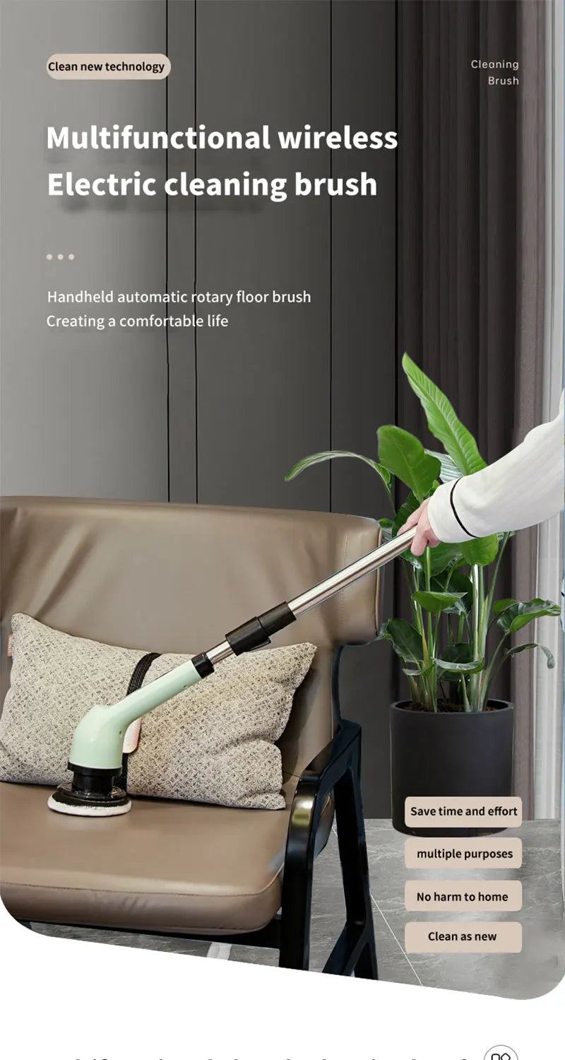 9-in-1 Electric Cleaning Brush Scrubber For Kitchen Bathroom And Much More