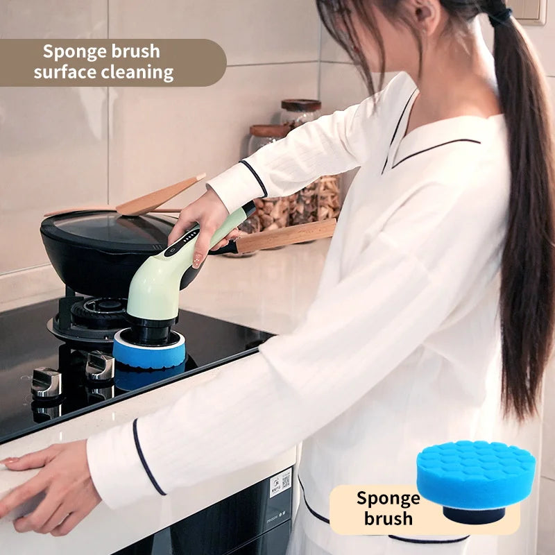 9-in-1 Electric Cleaning Brush Scrubber For Kitchen Bathroom And Much More