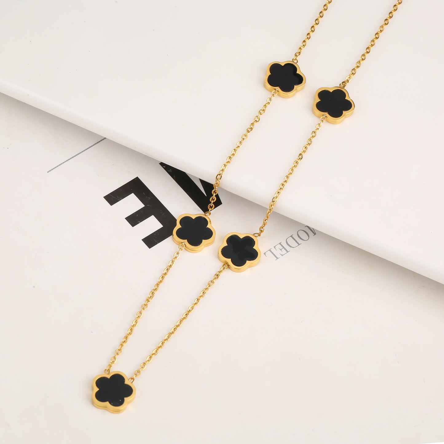 Five leaf clover necklace